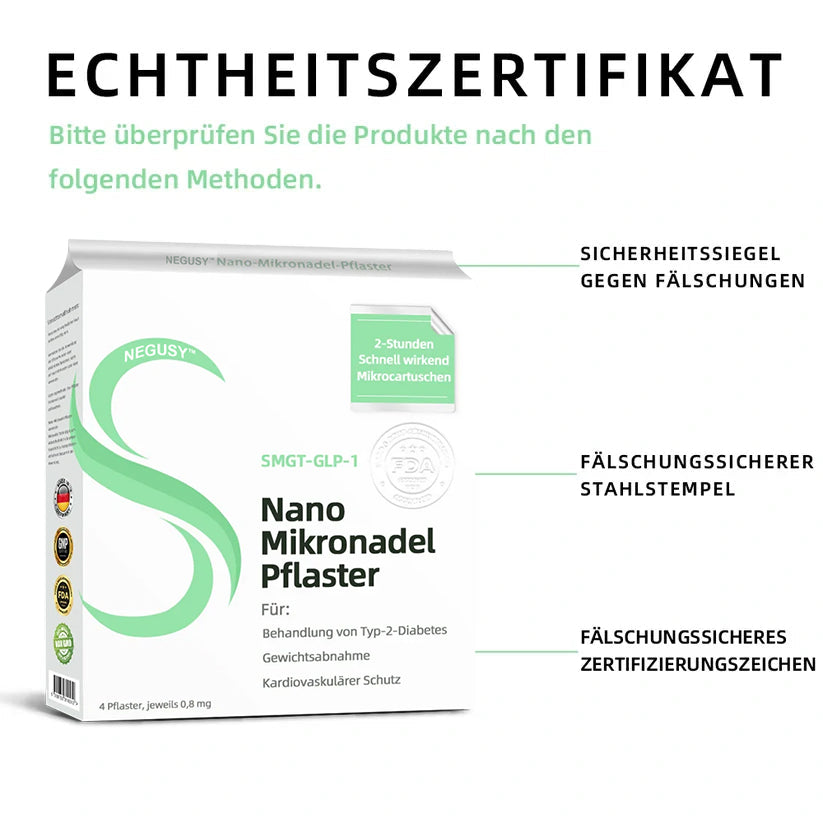 [7 Tage, um Ergebnisse zu sehen]  NEGUSY™SMGT-GLP-1 Nano-Mikronadel-Pflaster (Schmerzfrei, lang anhaltend, gegen Diabetes, Fettleibigkeit und Herz-Kreislauf-Erkrankungen)🌟